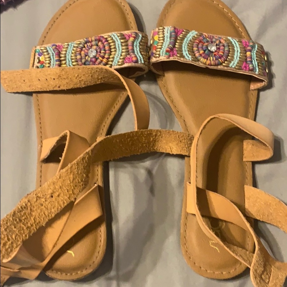 multi-colored strappy sandals